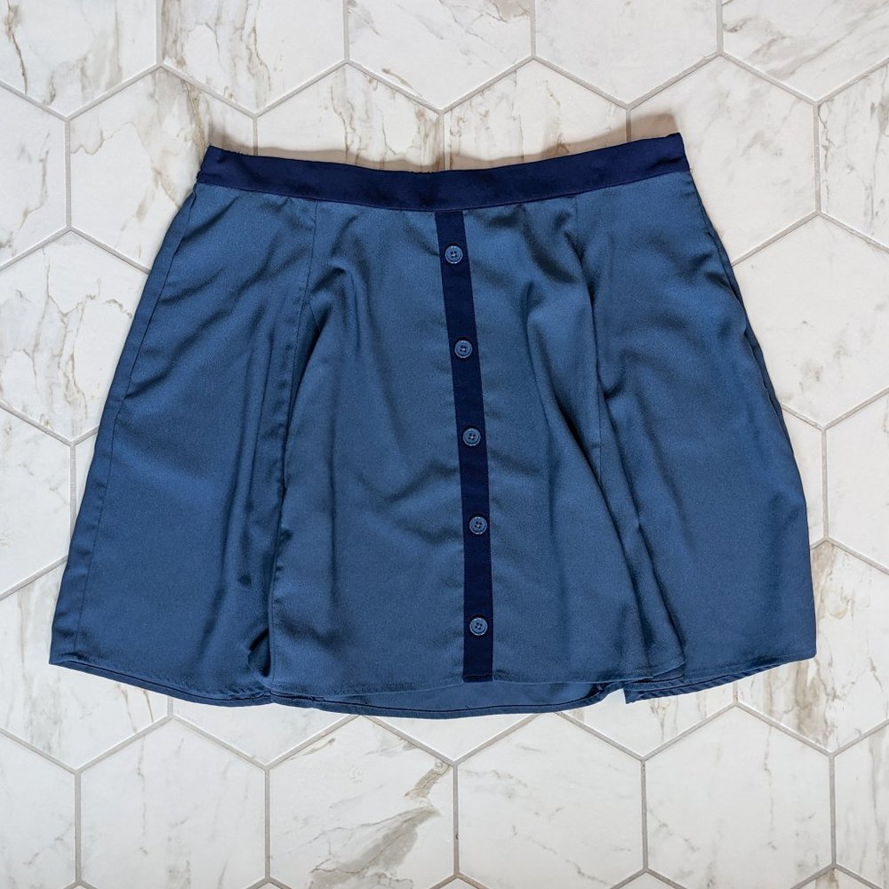 NWT ModCloth Blue Button Circle Skirt